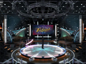 Virtual TV Studio Entertainment Set 2 3D Model