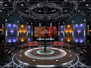 Virtual TV Studio Entertainment Set 3 Modèle 3D