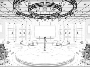 Virtual TV Studio Entertainment Set 3 Modèle 3D