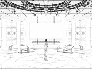 Virtual TV Studio Entertainment Set 3 Modèle 3D