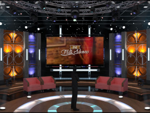 Virtual TV Studio Entertainment Set 3 Modèle 3D