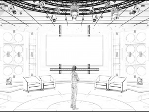 Virtual TV Studio Entertainment Set 3 Modèle 3D