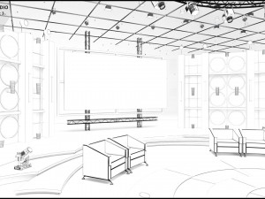 Virtual TV Studio Entertainment Set 3 Modèle 3D