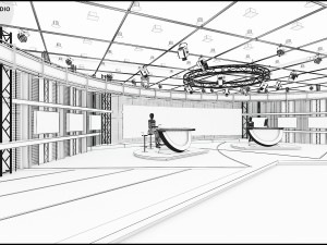 Virtual TV Studio Sets - Collection Vol 13 - 9 PCS DESIGN Modello 3D