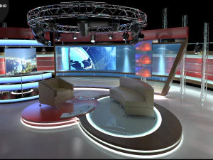 Virtual TV Studio Sets - Collection Vol 13 - 9 PCS DESIGN 3D Model