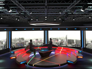 Virtual TV Studio Sets - Collection Vol 13 - 9 PCS DESIGN 3D Model