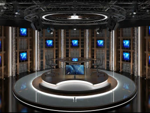 Virtual TV Studio Sets - Collection Vol 13 - 9 PCS DESIGN 3D Model
