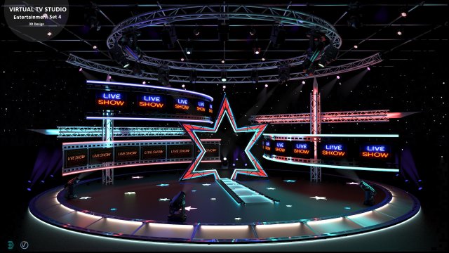 Virtual TV Studio Entertainment Set 4 Model 3D .c4d .max .obj .3ds .fbx .stl .blend 
