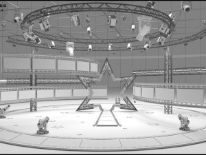 Virtual TV Studio Entertainment Set 4 Model 3D
