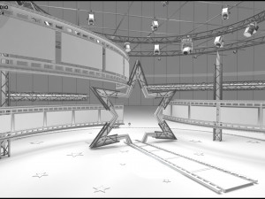 Virtual TV Studio Entertainment Set 4 Model 3D