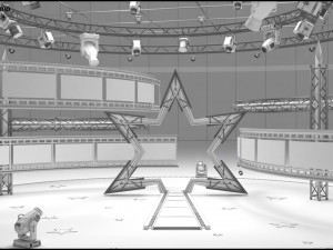 Virtual TV Studio Entertainment Set 4 Model 3D