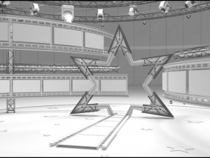 Virtual TV Studio Entertainment Set 4 Model 3D