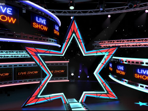 Virtual TV Studio Entertainment Set 4 Model 3D