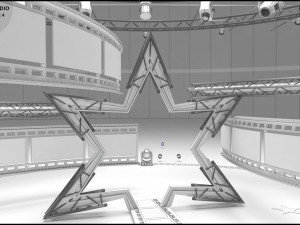 Virtual TV Studio Entertainment Set 4 Model 3D