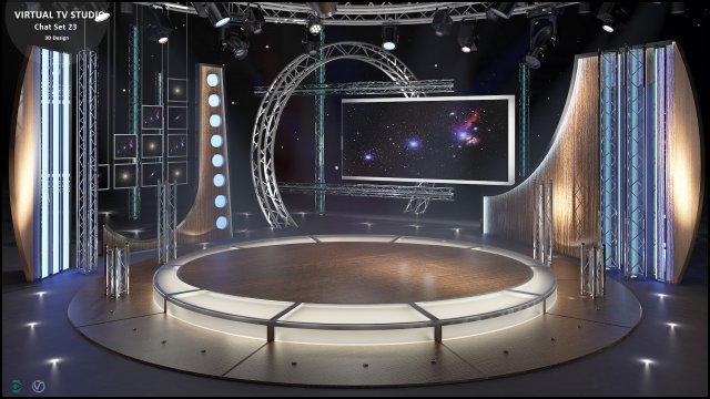 Virtual TV Studio Chat Set 23 Modèle 3D .c4d .max .obj .3ds .fbx .stl .blend 