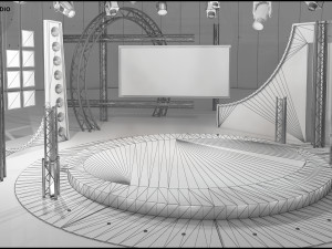 Virtual TV Studio Chat Set 23 Modèle 3D