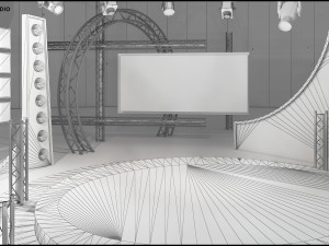 Virtual TV Studio Chat Set 23 Modèle 3D