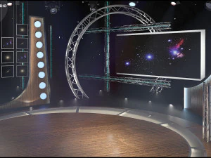 Virtual TV Studio Chat Set 23 3D Model