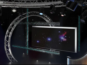 Virtual TV Studio Chat Set 23 3D Model