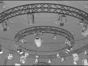 Virtual TV Studio Chat Set 23 3D Model