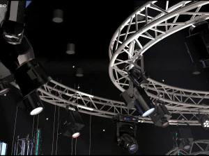 Virtual TV Studio Chat Set 23 3D Model
