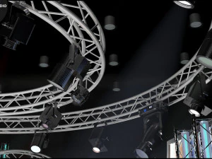 Virtual TV Studio Chat Set 23 3D Model