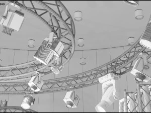 Virtual TV Studio Chat Set 23 3D Model