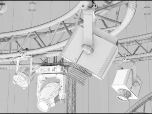 Virtual TV Studio Chat Set 23 3D Model