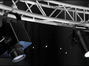 Virtual TV Studio Chat Set 23 3D Model