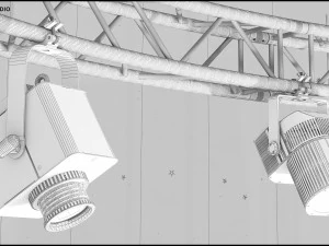 Virtual TV Studio Chat Set 23 3D Model