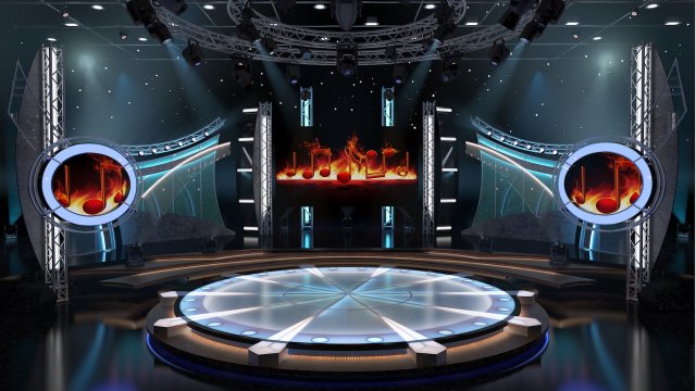 Virtual TV Studio Entertainment Set 5 Model 3D .c4d .max .obj .3ds .fbx .stl .blend 