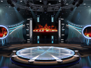 Virtual TV Studio Entertainment Set 5 3D 모델