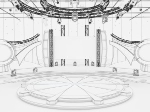 Virtual TV Studio Entertainment Set 5 Model 3D