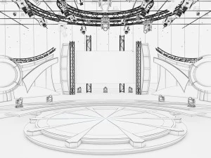 Virtual TV Studio Entertainment Set 5 3D Model