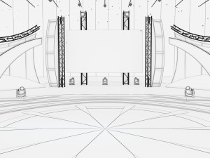 Virtual TV Studio Entertainment Set 5 Model 3D