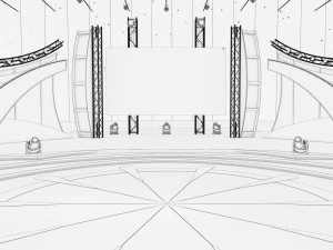 Virtual TV Studio Entertainment Set 5 3D Model