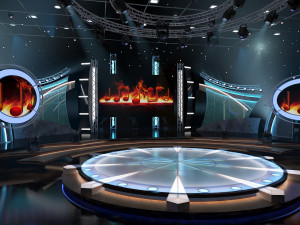 Virtual TV Studio Entertainment Set 5 Model 3D