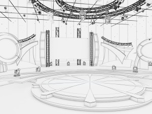 Virtual TV Studio Entertainment Set 5 Model 3D