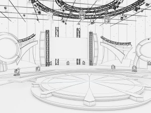Virtual TV Studio Entertainment Set 5 3D Model