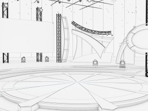 Virtual TV Studio Entertainment Set 5 Model 3D