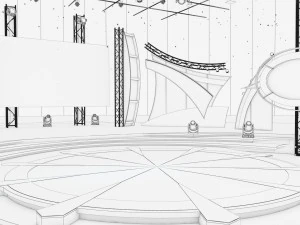 Virtual TV Studio Entertainment Set 5 3D Model