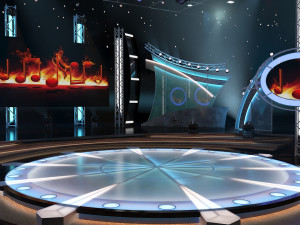 Virtual TV Studio Entertainment Set 5 Model 3D