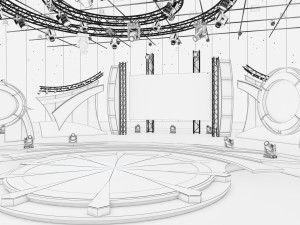 Virtual TV Studio Entertainment Set 5 Model 3D