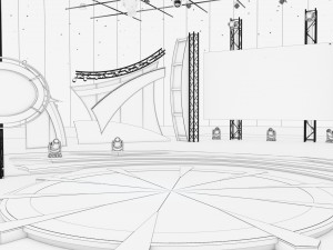 Virtual TV Studio Entertainment Set 5 Model 3D