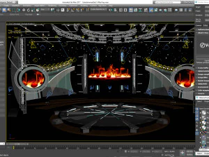 Virtual TV Studio Entertainment Set 5 3D Model