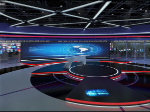 Virtual TV Studio News Set 31 Modèle 3D