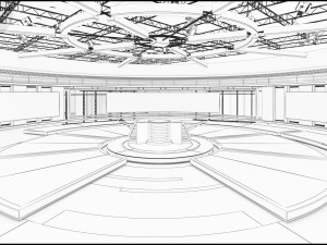 Virtual TV Studio News Set 31 3D Model