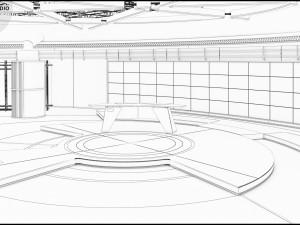 Virtual TV Studio News Set 31 3D Model