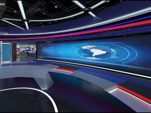 Virtual TV Studio News Set 31 3D Model