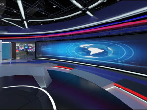 Virtual TV Studio News Set 31 3D Model